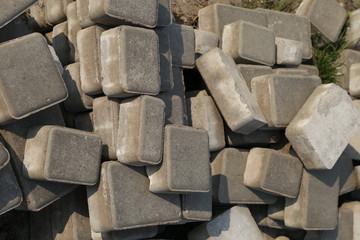 The paving stones for construction