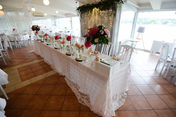 Beautifully decorated table for a special occasion. Decoration and party