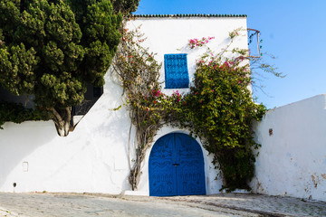 puerta azul en el mediterránea