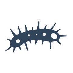 Virus icon in flat style. Bacteria, microbe sign. Microbiology concept. Disease, coronavirus symbol.