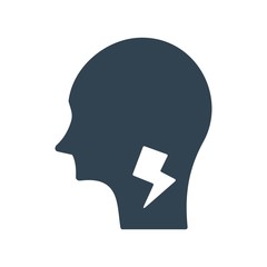 Sore throat icon. Flat design. Influenza, coronavirus symptom.