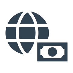 Global dollar currency icon. Global economy, international finance symbol. Currency exchanges. Flat design for perfect business and finance concept.