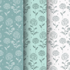 Hand drawn seamless floral pattern vintage style