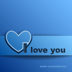 Valentines day, I Love you, Vector banner