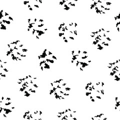 Obraz na płótnie Canvas Vector seamless pattern with dry brush prints/ Hand drawn texture/ Abstract background in black and white