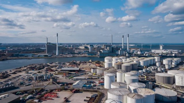 Drone Over Industrial Site In Amager