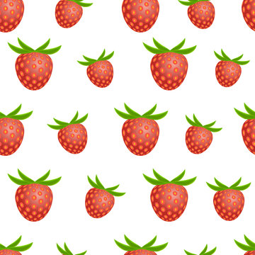 Seamless pattern with strawberries. Perfect for wallpapers, pattern fills, web page backgrounds, surface textures, textile.Vector illustration.