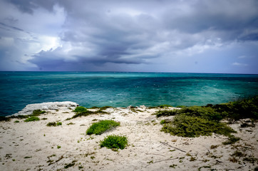 Cloudy beach day