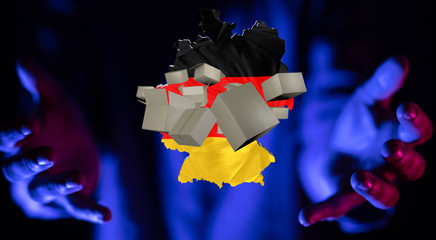 Transport Cardboard boxes, logistics and delivery concept digital  3d.