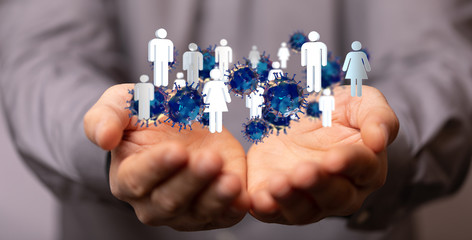 Virus abstract background. protection Genetics Bacteriological Microorganism..