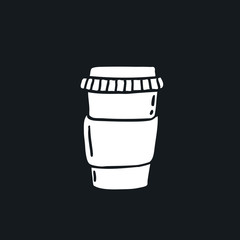 doodle icon. take away coffee cup