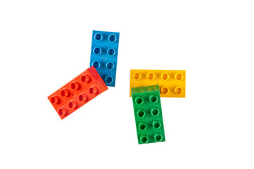 Building toy blacks isolated on white background.