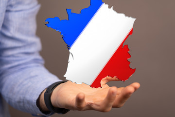 3d Digital France map country  illustration