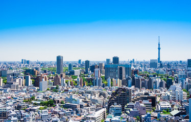 東京　青空と都市風景