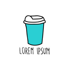 doodle icon. take away coffee cup