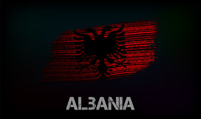 Flag of the Albania. Vector illustration in grunge style with cracks and abrasions. Good image for print