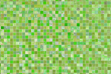 Background of small light green tiles, surface texture