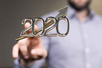 business year 2020 up goals and  success illustration