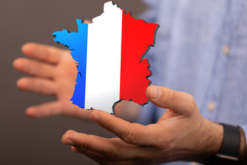 3d Digital France map country illustration