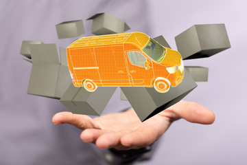 logistics and delivery concept digital  3d.