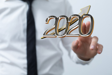 business year 2020 up goals and  success illustration