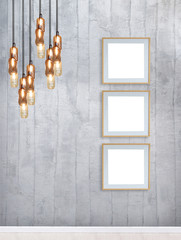 gray pattern stone wall modern lamp textured wood laminate flooring