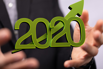 business year 2020 up goals and  success illustration