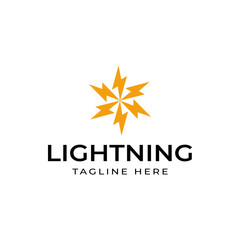 Obraz premium Modern professional logo design template, Orange lightning vector or six energy symbols