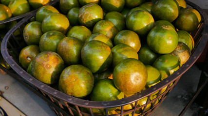 Oranges fruits in the basket