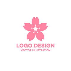 sakura flower vector icon