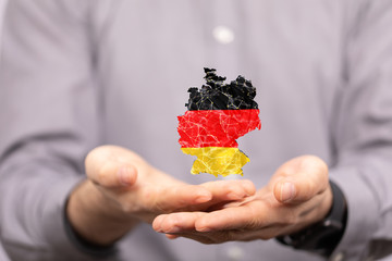 Abstract of germany map network, internet and global connection concept, Wire Frame 3D