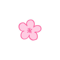 sakura flower doodle icon © chernous