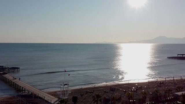 Aerial view of drone slide over Hotel Suena Belek Antalya 