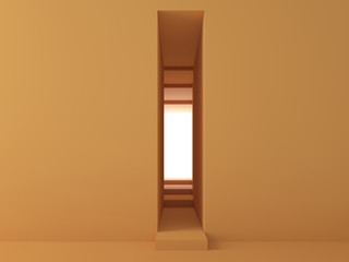 3d rendering of earth tones modern abstract corridor