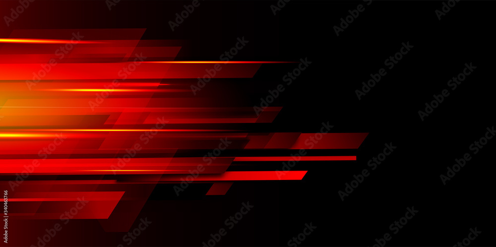 Fototapete abstract speed movement pattern with shiny glowing blurred line shape, gradient color. vector design