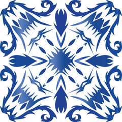 Portuguese ornamental azulejo ceramic.