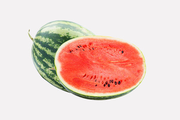 big fresh red watermelon isolated on white background