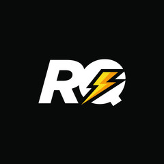 Initial Letter RQ with Lightning