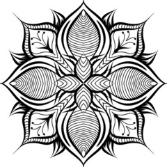 Simple Mandalas for coloring book.Vector Beautiful Mandala.vector illustration. Black color mandala on white isolated background.Decorative hand drawn mandala.