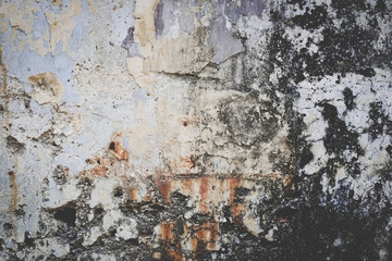 Blank grunge of old concrete wall white and grey color tone texture.