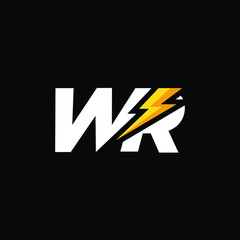 Initial Letter WR with Lightning