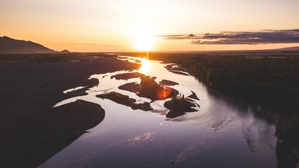 Sunset over river 