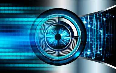 Blue eye cyber circuit future technology concept background