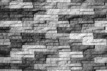 modern black and white  brick wall for pattern background