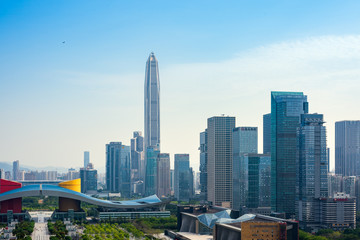 Fototapeta na wymiar Shenzhen city central axis City Scenery