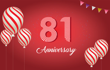 82 years anniversary celebration logo vector template design illustration