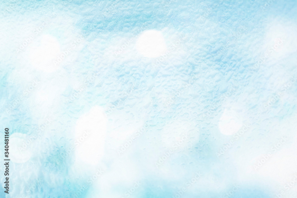 Poster abstract blue background with bokeh