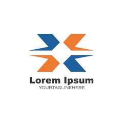 letter x arrow concept illustration icon