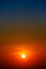 Majestic sunset sky over the mountains landscape