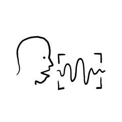 hand drawn voice recognition icon illustration doodle style vector